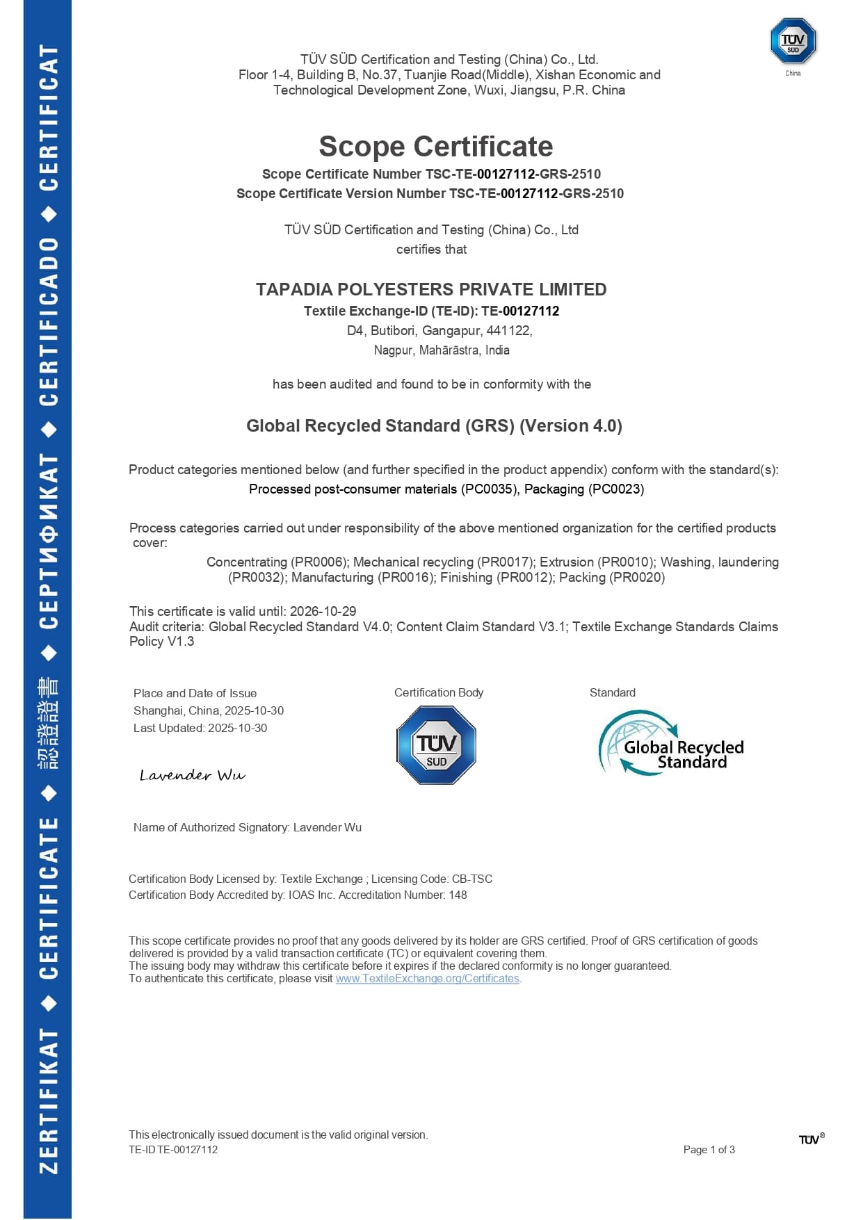 TE-00127112-GRS Scope Certificate-TAPADIA POLYESTERS PRIVATE LIMITED-Signed_page-0001